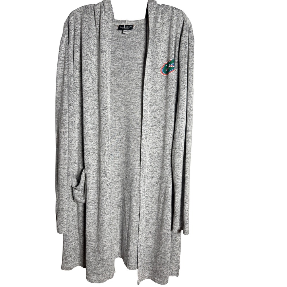 Boxercraft‎ Florida Gators Cardigan Womens 2XL Gray Viscose Blend Hooded